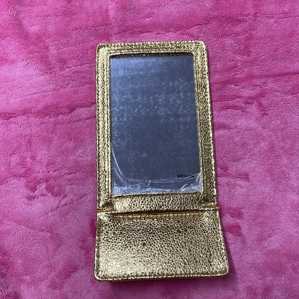 Estee Lauder Gold Cosmetic Bag & Mirror NWOT - Picture 4 of 6